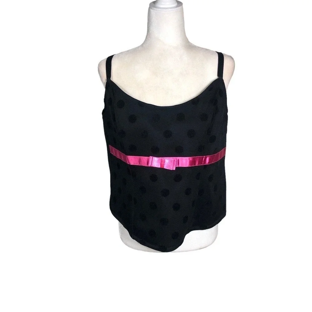 Cacique Womens Plus Size 22/24 Black Coquette Whimsigoth Shapewear Intimates New